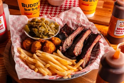 hickory-smoked barbecue in Sevierville TN at Buddy's