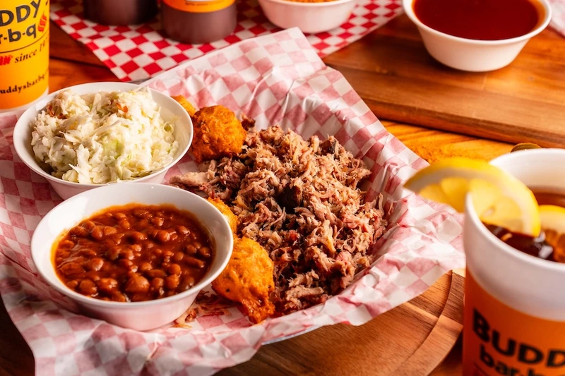 hickory-smoked barbecue in Sevierville TN at Buddy's